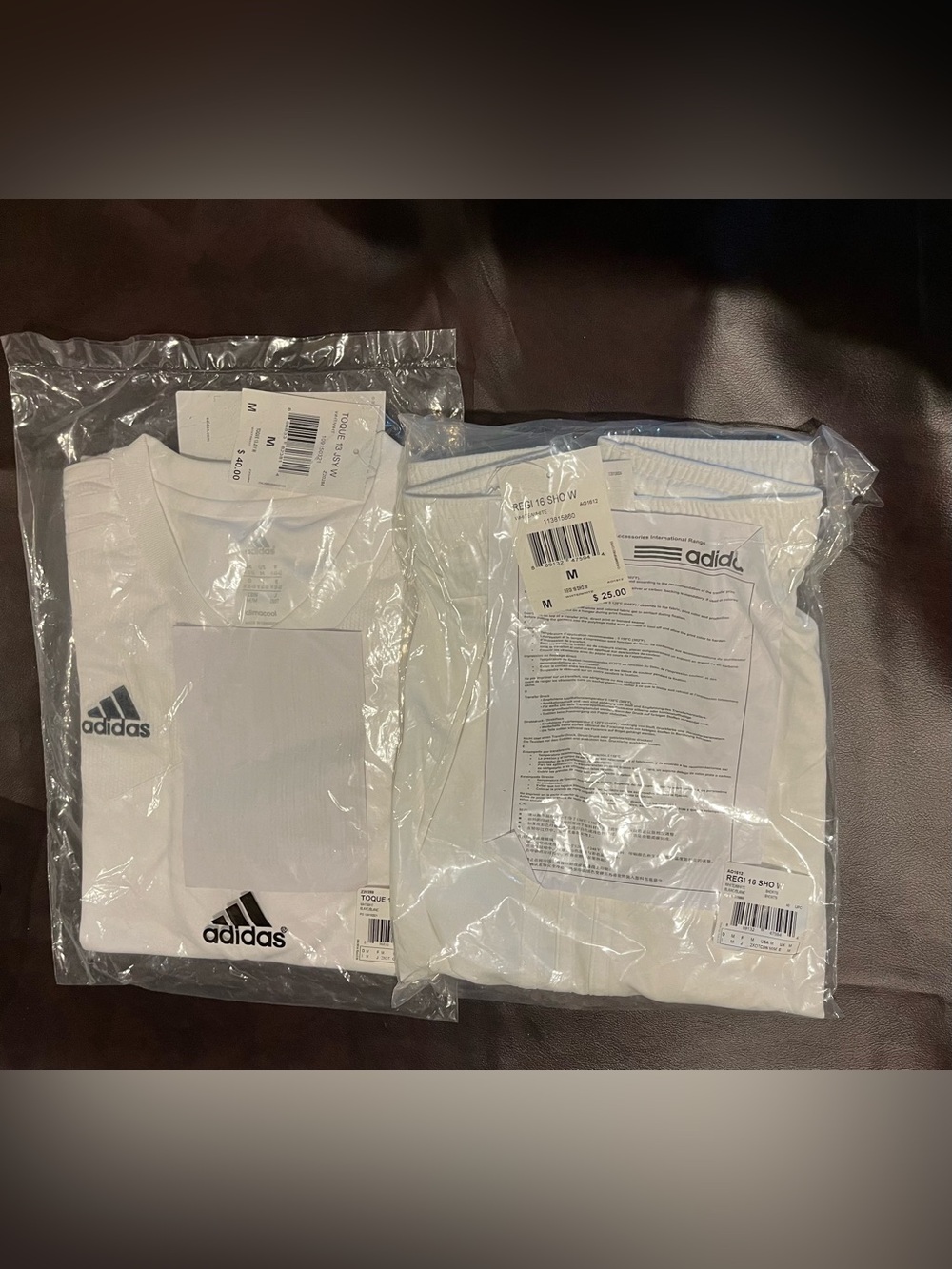 Adidas Woman’s Soccer Set White Torque 13 Jersey and White Regi 16 Shorts Medium